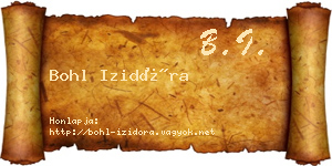 Bohl Izidóra névjegykártya